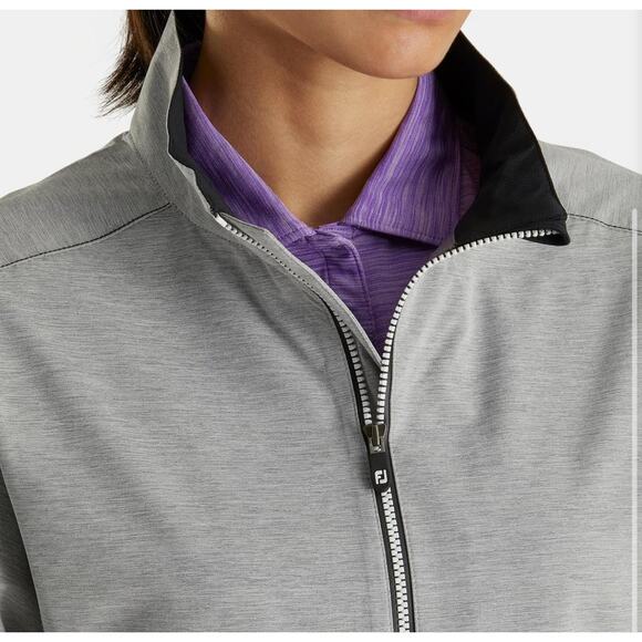 FootJoy DryJoys Golf Jacket Women's XL Gray Waterproof Windproof FJ Rain Shell - Picture 3 of 16